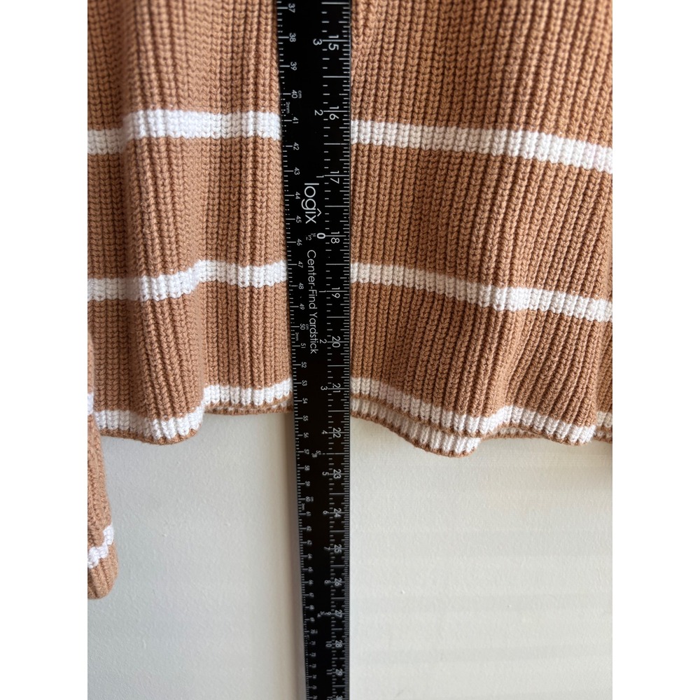 Gap Tan Striped Sweater Women Medium - Picture 6 of 7